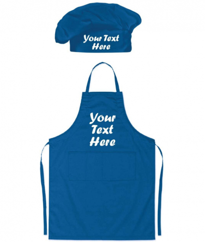 Personalised Blue Apron with Chef Hat Set